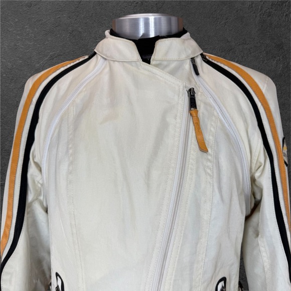 Harley Davidson Motorcycle Jacket Cream with Liner Biker Women's size Small - Picture 2 of 12